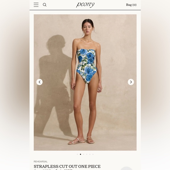 Peony strapless cut out one piece in “Marseille” - Picture 1 of 11